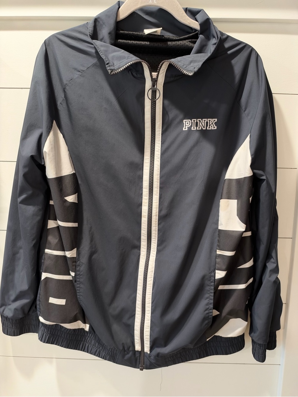 PINK Victoria's Secret Black and White Windbreaker Jacket